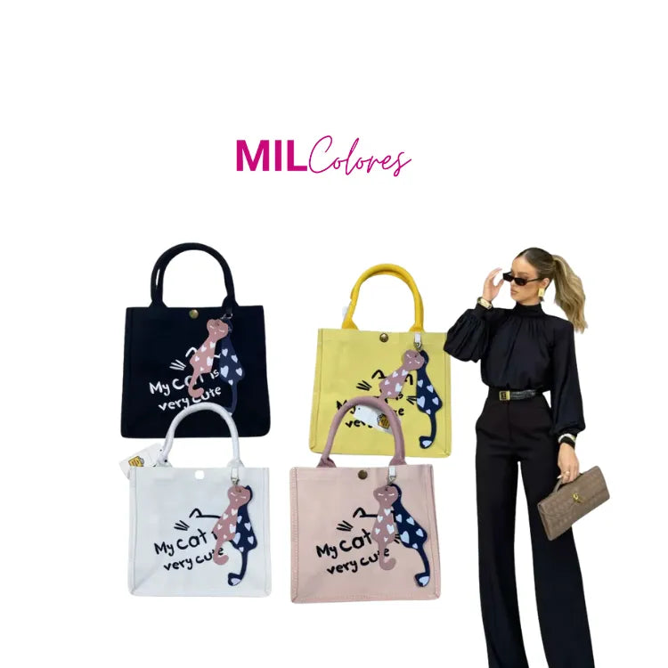 Cartera De Mano Mujer Gatos