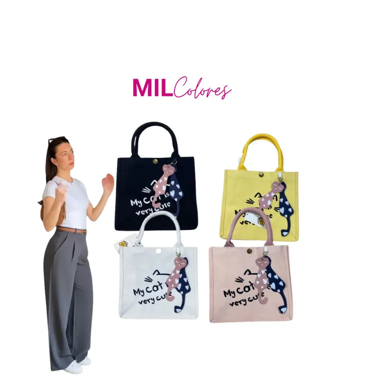 Cartera De Mano Mujer Gatos