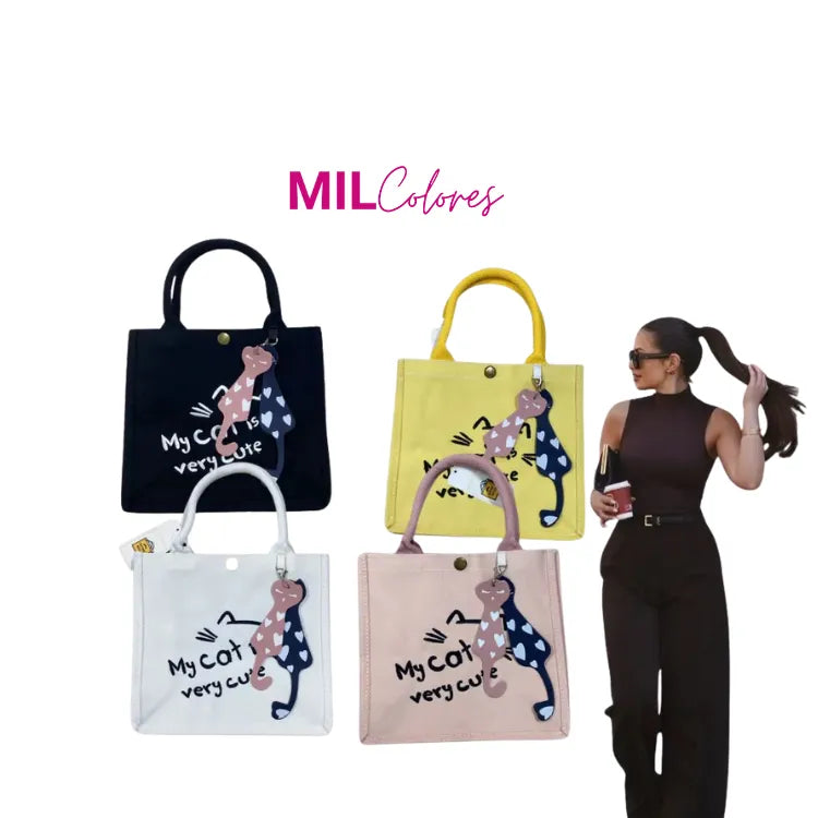 Cartera De Mano Mujer Gatos